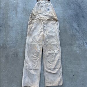 Vintage Carhartt double-knee duck canvas bib overalls 34x32